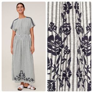 Mango Embroidered Dress Striped New